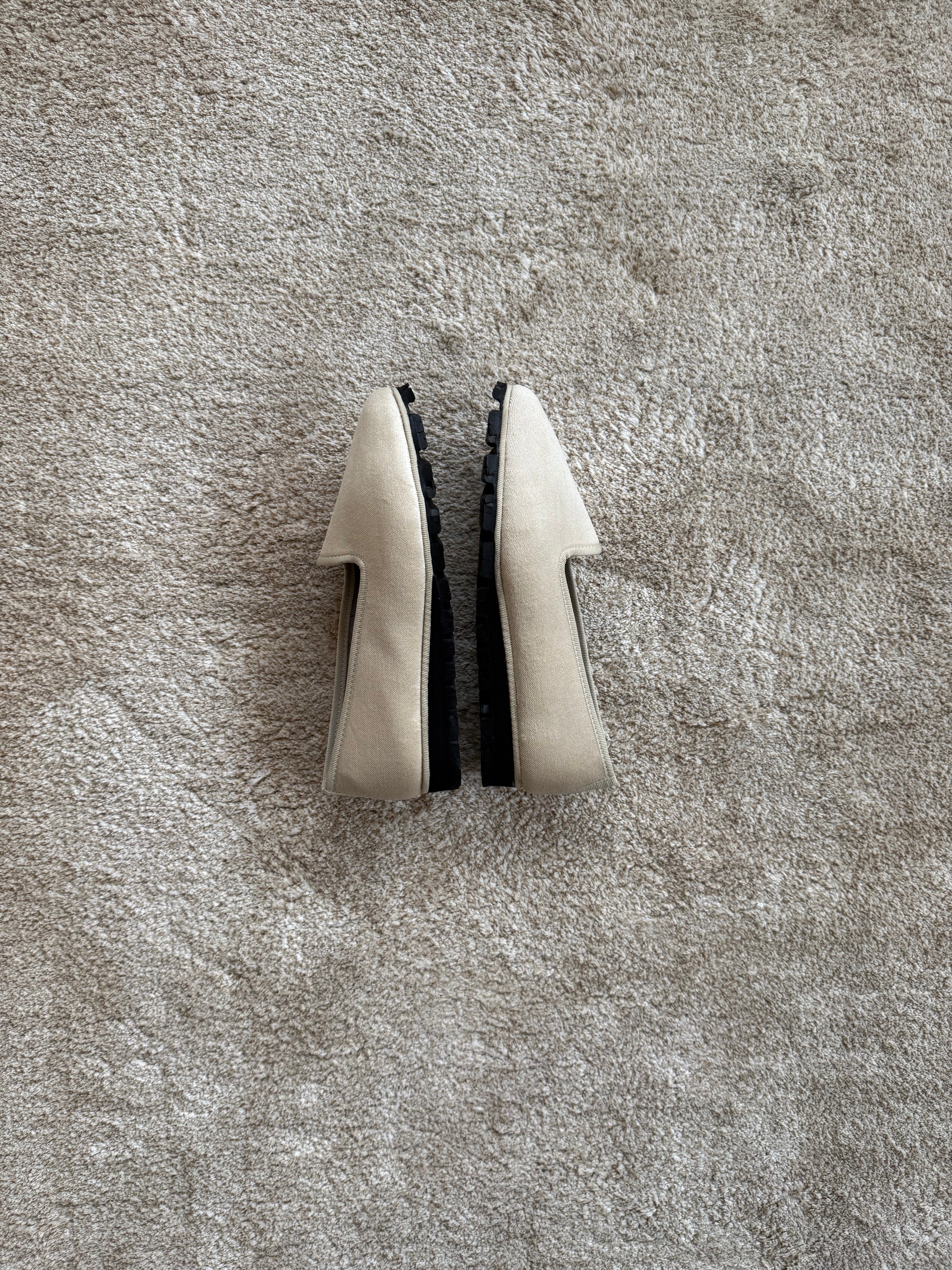 Slippers Terciopelo Marfil Plus