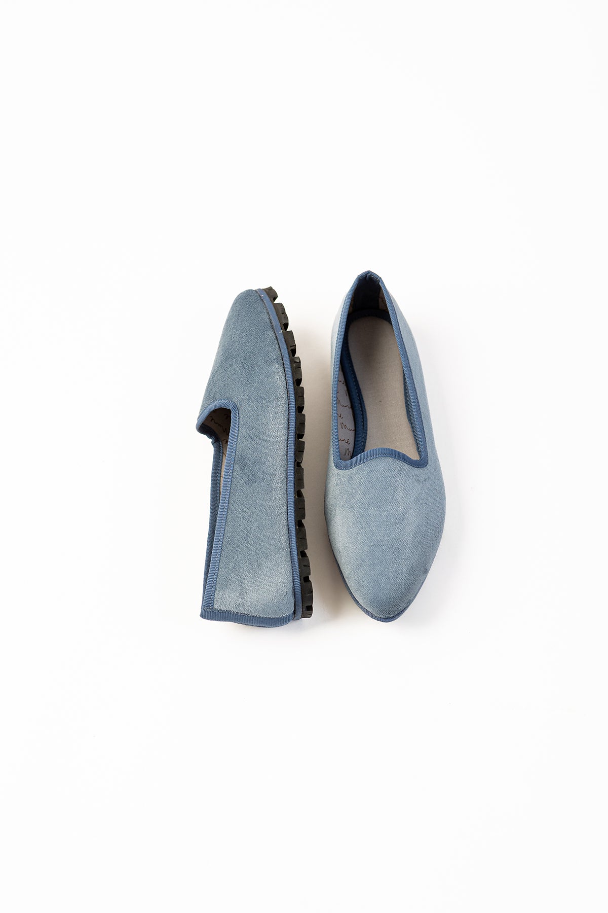 Slippers Terciopelo Azul Plomo