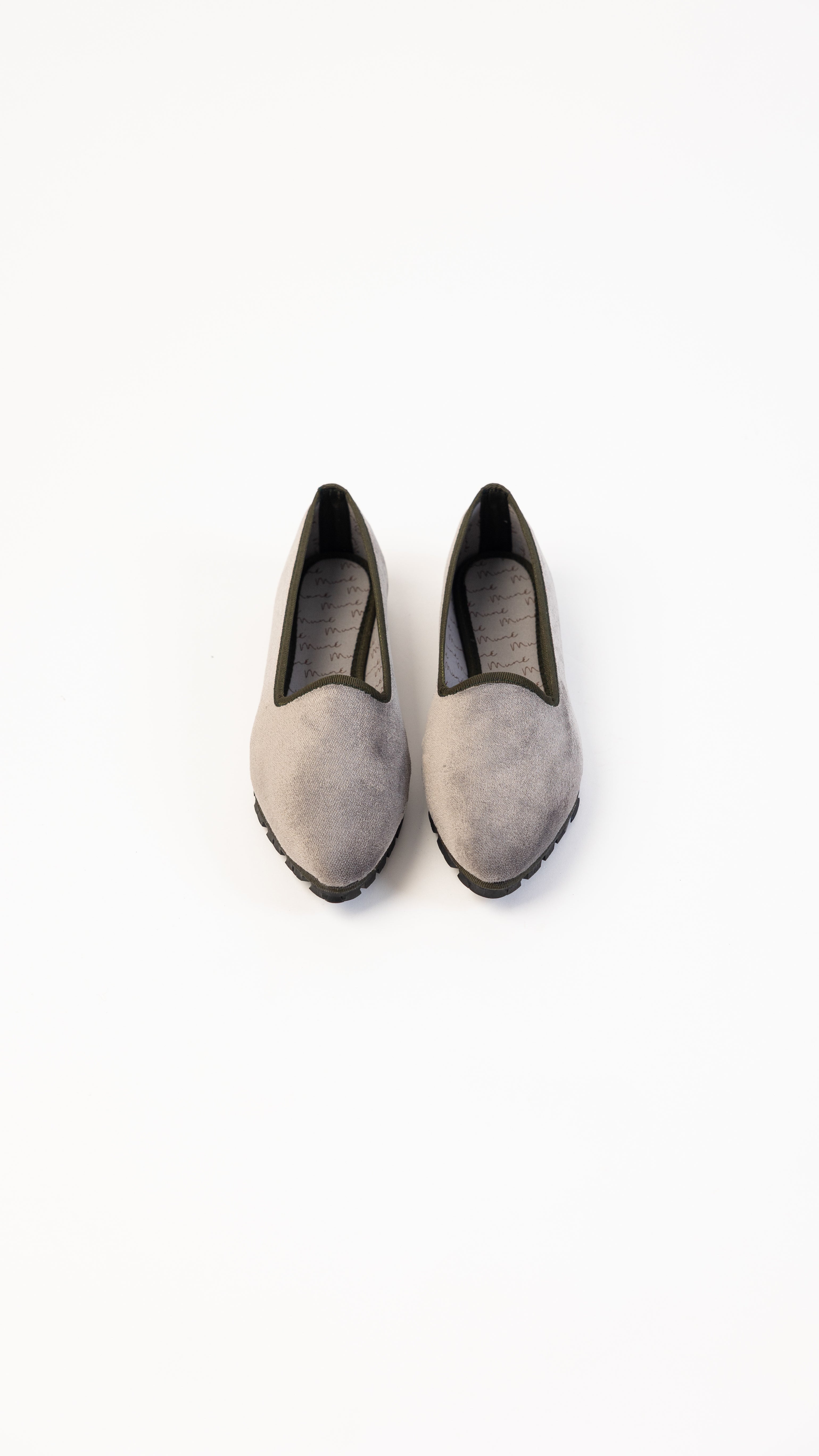Gray Velvet Slippers