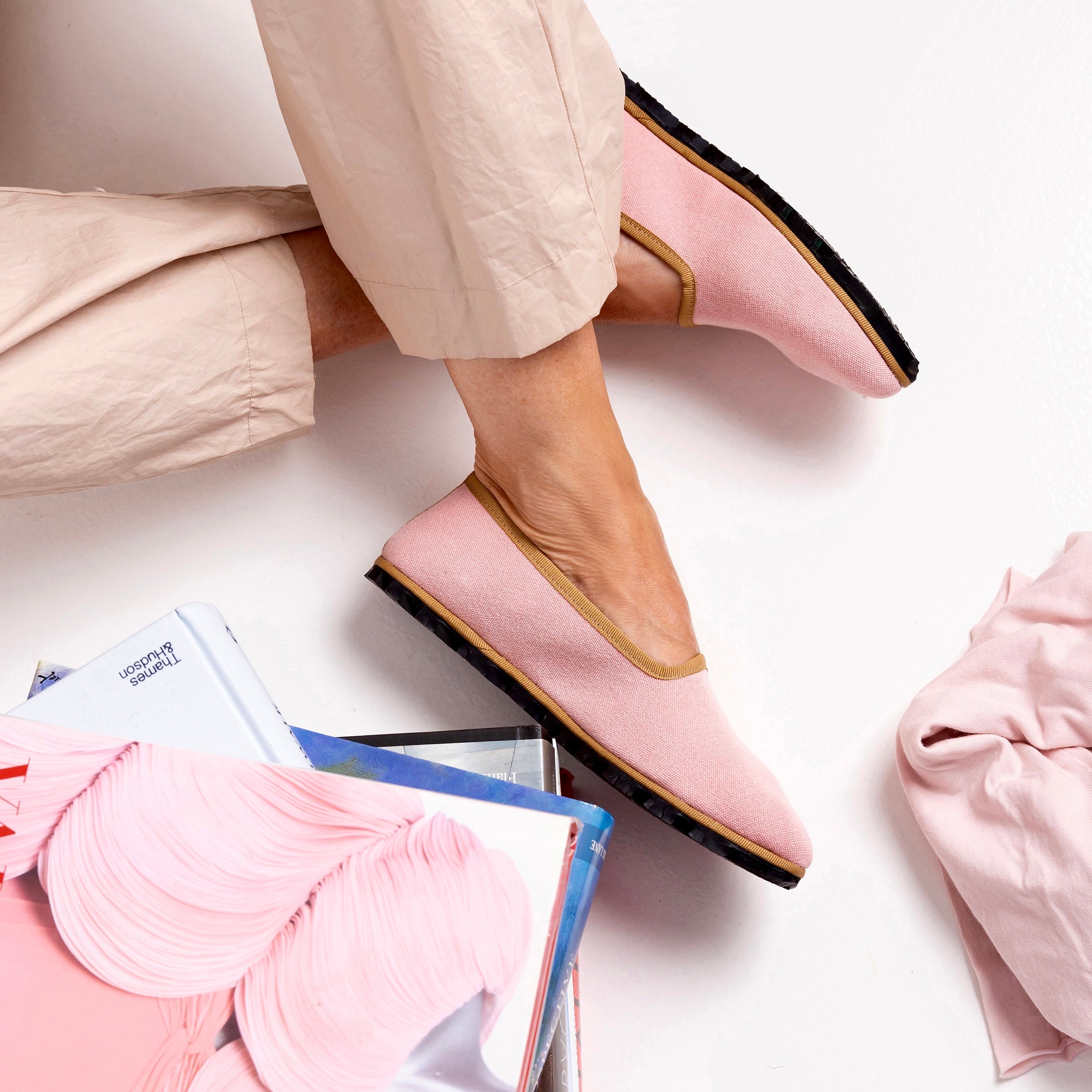 Slippers Lona Rosa