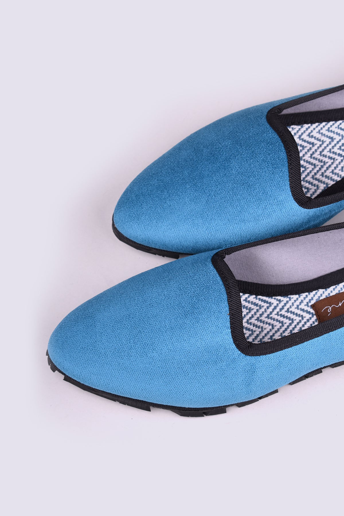 Slippers Terciopelo Azul Francia