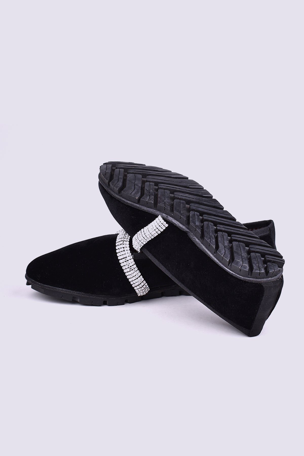 Slippers Joya Terciopelo Negro